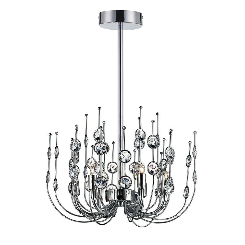 6Lt Chandelier Chrome Clear T7472
