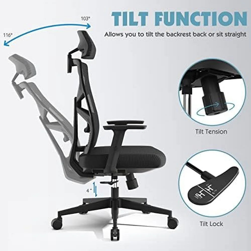 Ergonomic Mesh Office Chair with Lumbar Support W39612