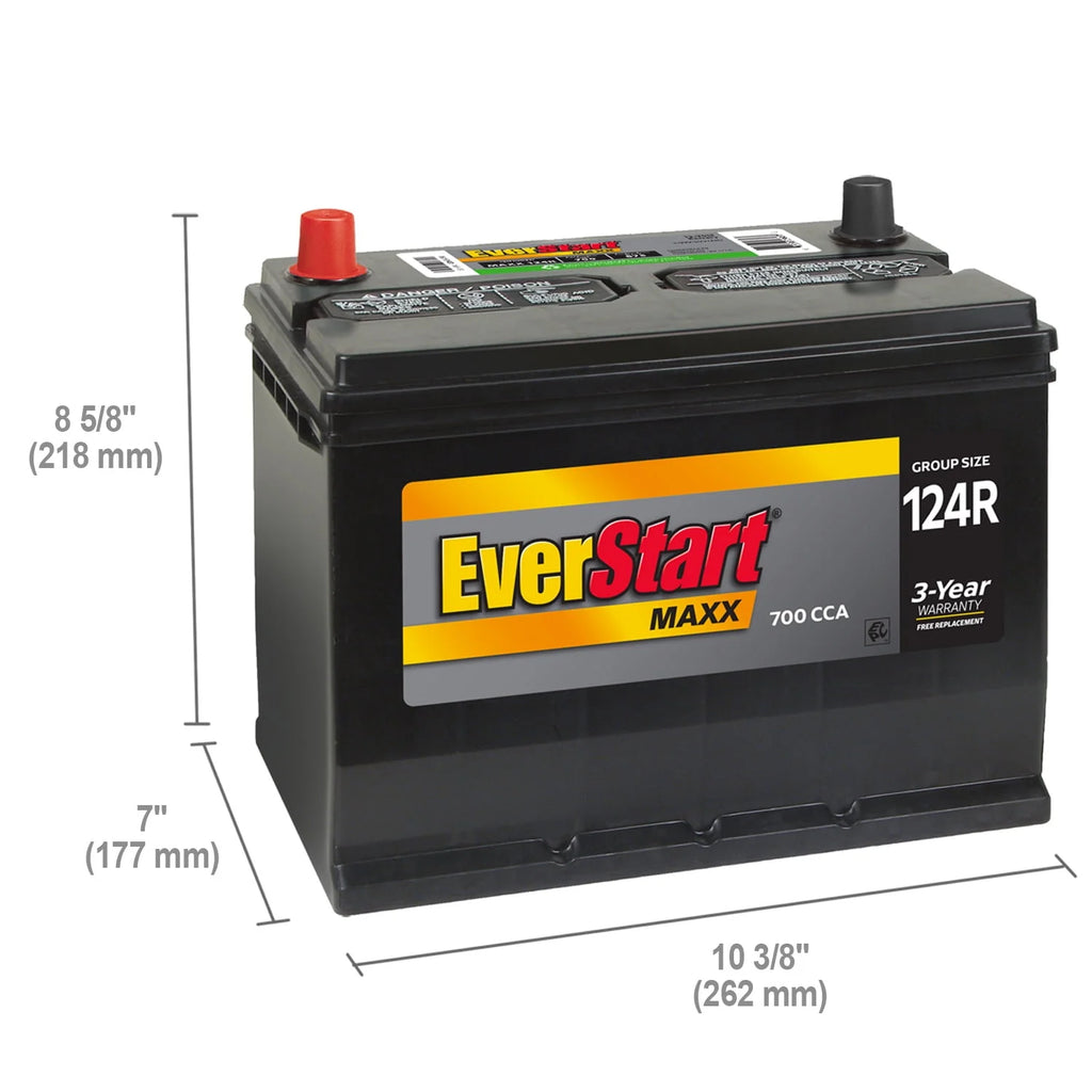 Lead Acid Automotive Battery, Group Size 124R 12 Volt, 700 CCA Y11407