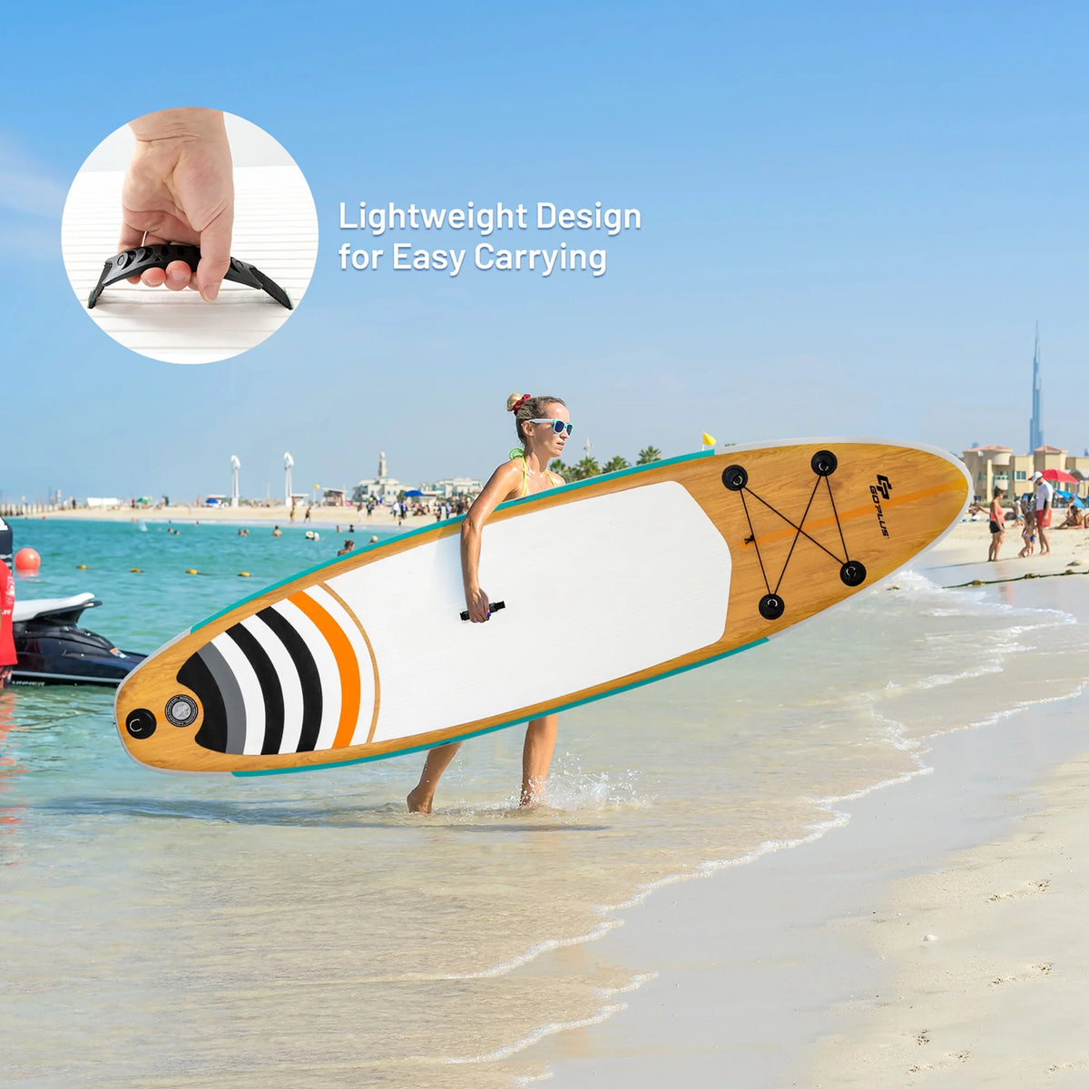 11' Inflatable Stand Up Paddle Board with Bag Paddle Pump U8610