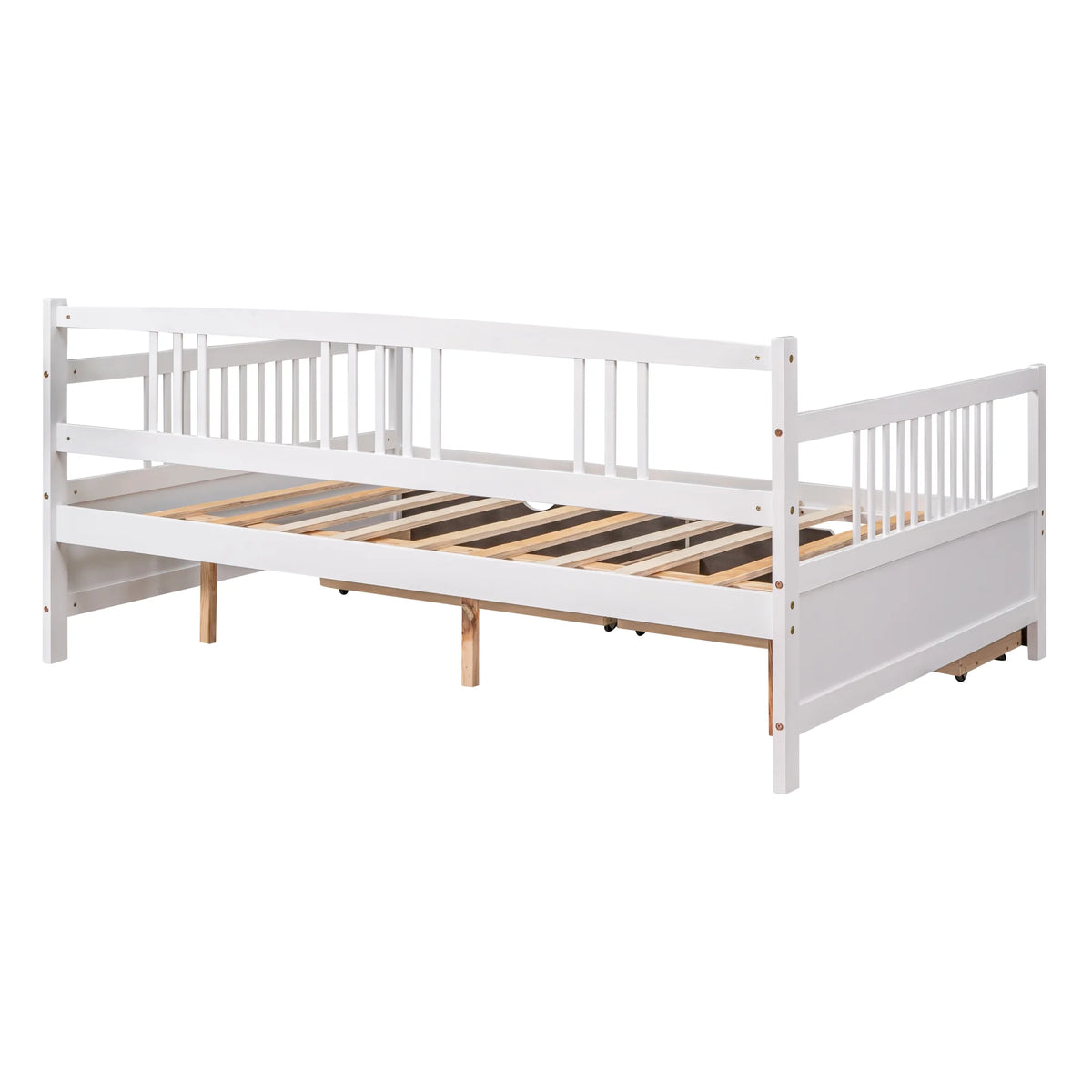 White Full Size Wood Daybed with Two Storage Drawers J772032
