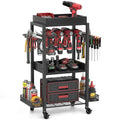 Power Tool Organizer with Rolling Cart and Open Tool Chest Cabinet U141630