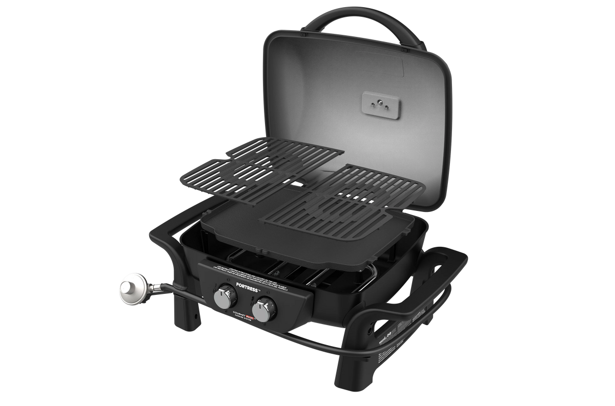 1 Burner Cast Aluminum Tabletop Propane Gas Grill Black F3669