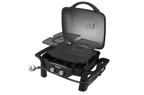 1 Burner Cast Aluminum Tabletop Propane Gas Grill Black F3669