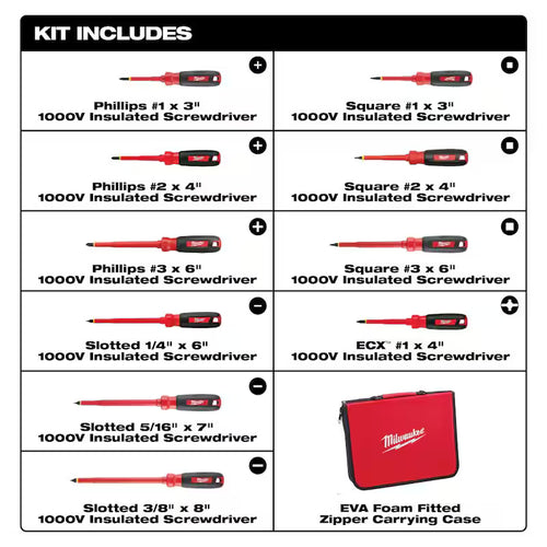 1000V Insulated Screwdriver Set 10-Piece X639838