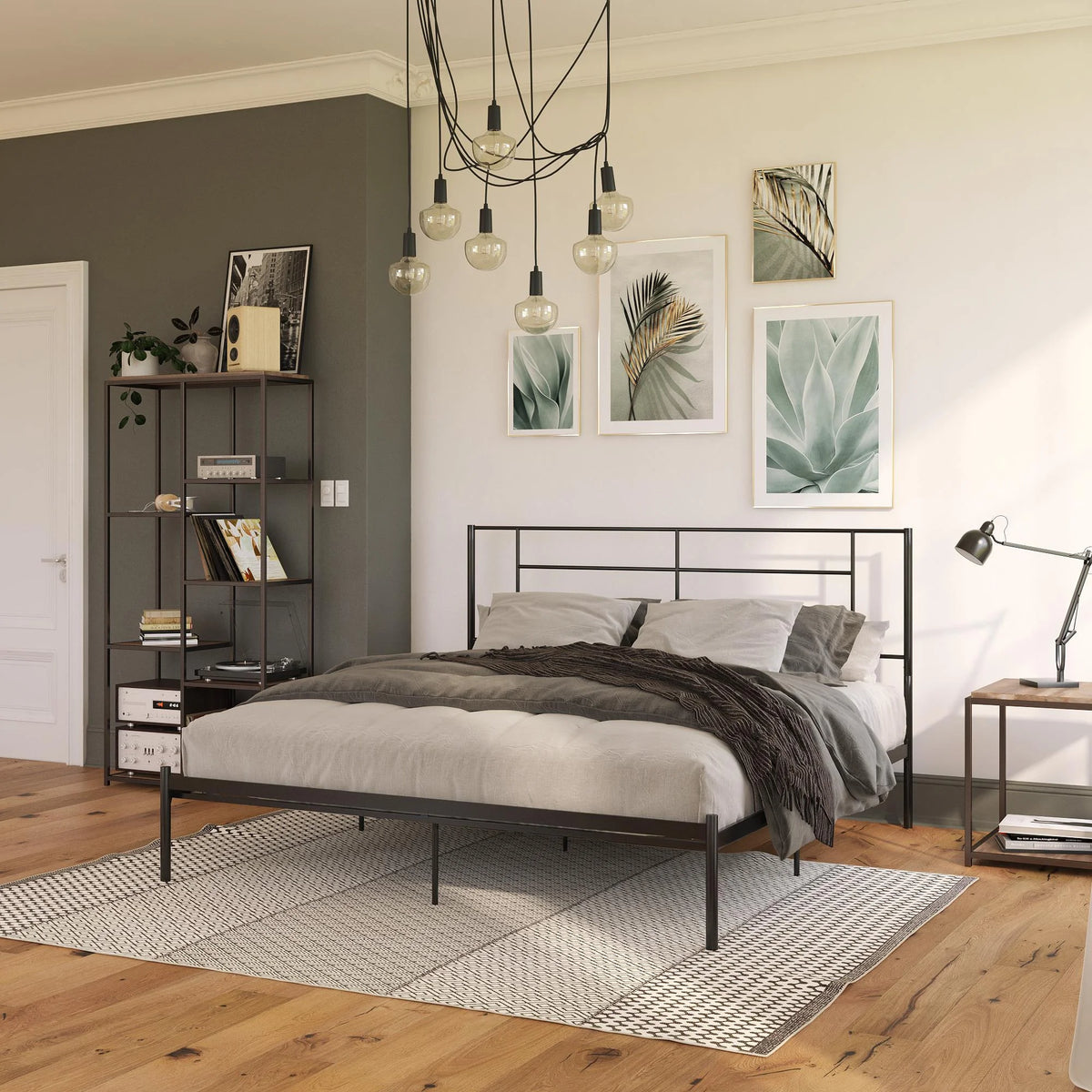 King Size Metal Bed with Under Bed Storage S457017