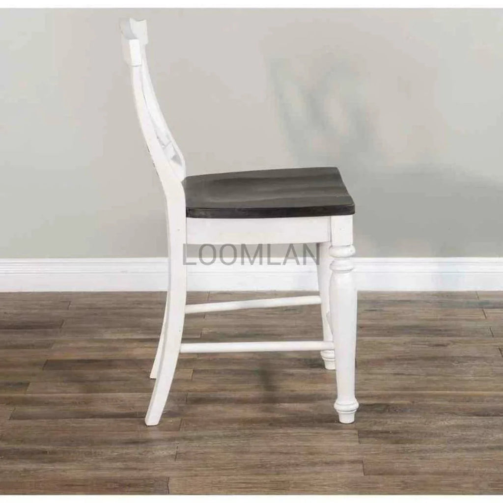 24" Wood Crossback Barstool V370254