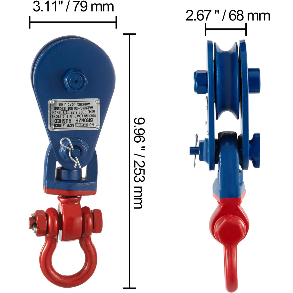 2Ton 4400 lbs Snatch Block with Chain E697