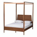 Ash Walnut Finished Wood Queen Size Canopy Bed T221522