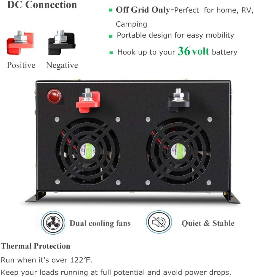 8000 Watt Pure Sine Wave Inverter 12V DC to 120V AC N614551