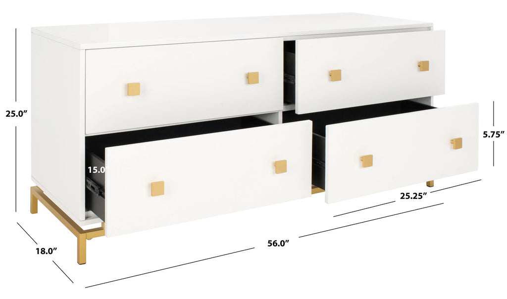 White 4-Drawer Dresser O198806