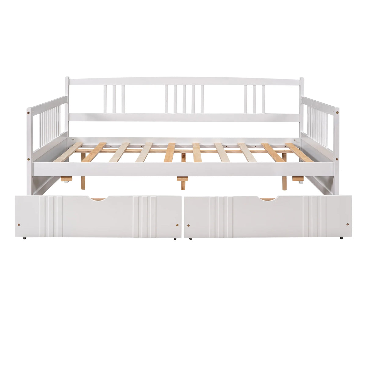 White Full Size Wood Daybed with Two Storage Drawers J772032