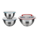 3-Piece Stainless Steel Mixing Bowl Set with Lids D12763