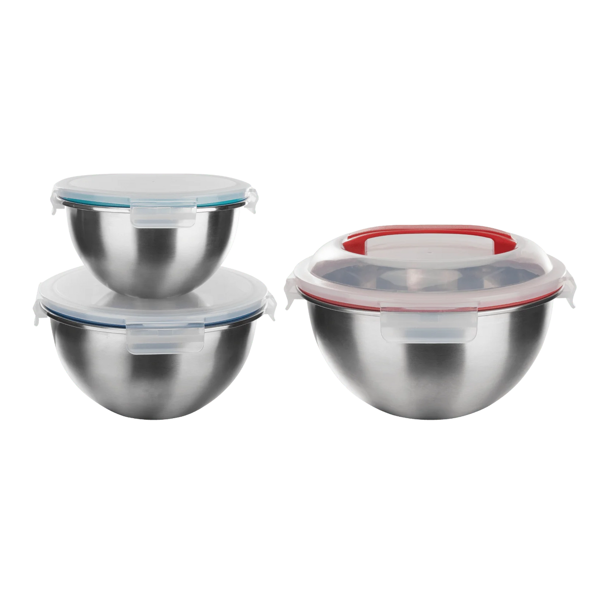 3-Piece Stainless Steel Mixing Bowl Set with Lids D12763