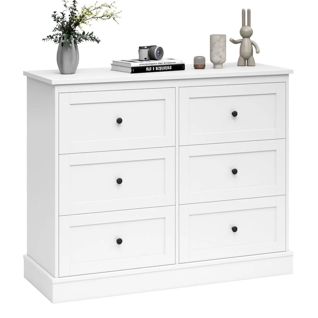 White 6 Drawer Wood Dresser M13764