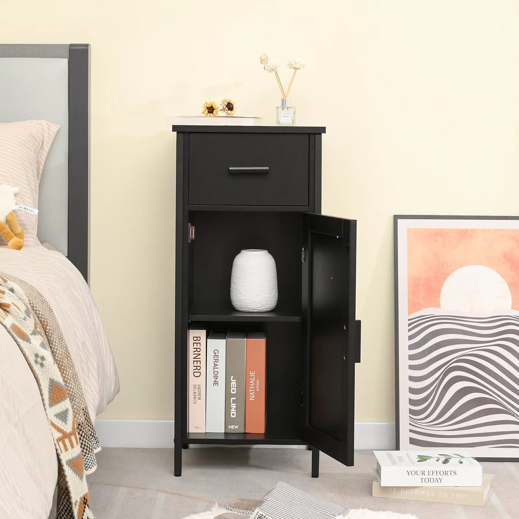 Rustic Brown 1 Door 1 Drawer Cabinet with 2 Shelves L85680