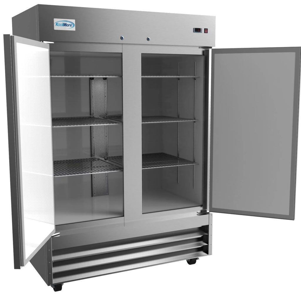 54 in Two Door Stainless Steel Reach-in Refrigerator Cooler 47 Cu. ft. T122