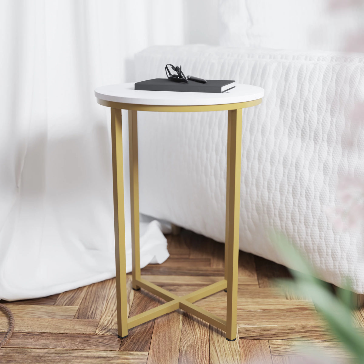 White Laminate 3 Piece Coffee and End Table Set T589
