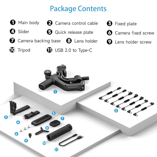3-Axis Camera Gimbal Stabilizer with Touch Screen U69770