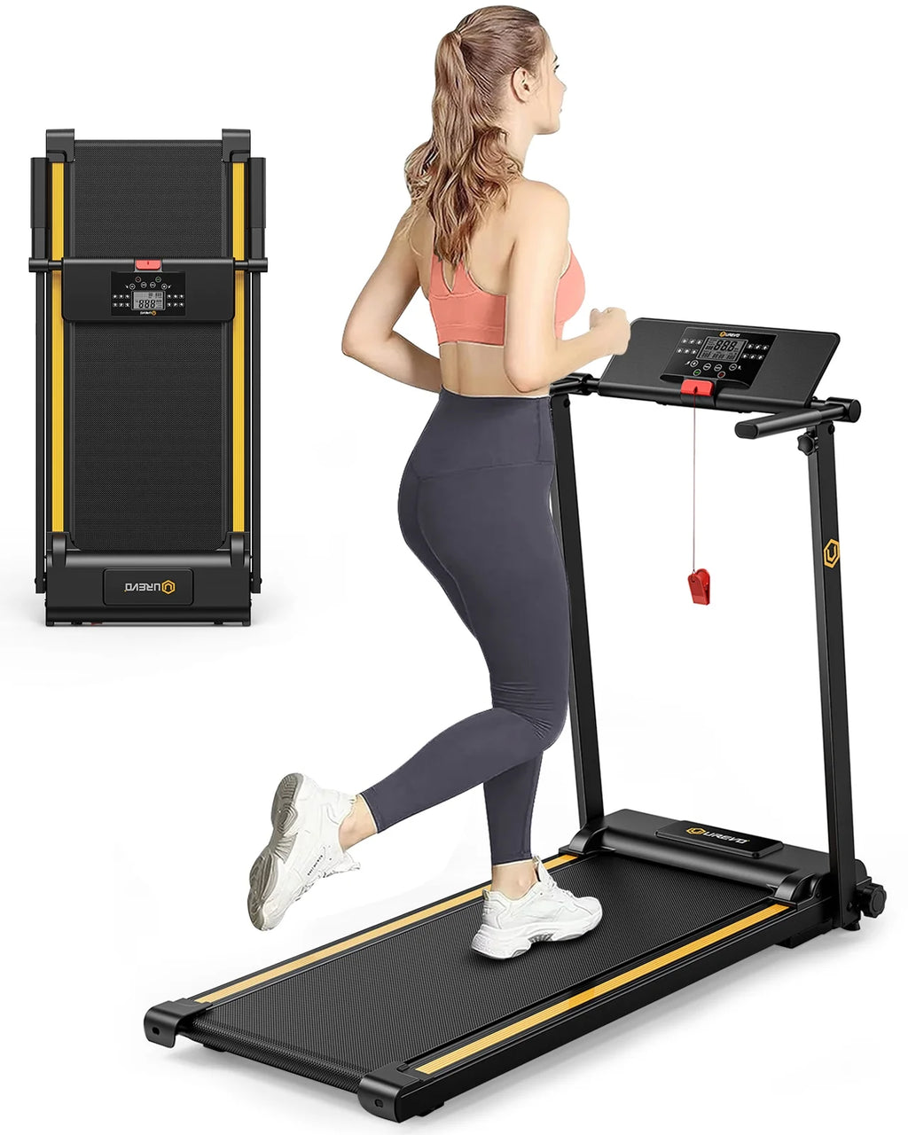 Folding Treadmill 2.25HP Portable Compact with 12 HIIT Modes A840004