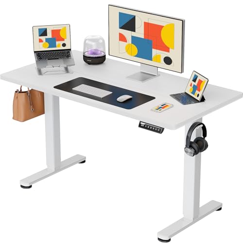 Height Adjustable Electric Standing Desk 48 x 24 Inches Black O185526