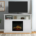 White Fireplace TV Stand with Adjustable Shelves U3324