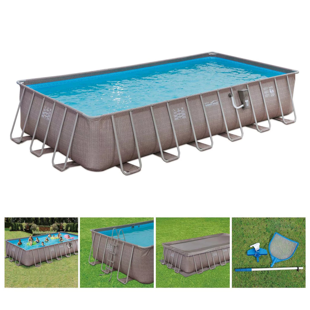 24 x 12 x 4.5' Rectangle Above Ground Frame Swimming Pool Set B565