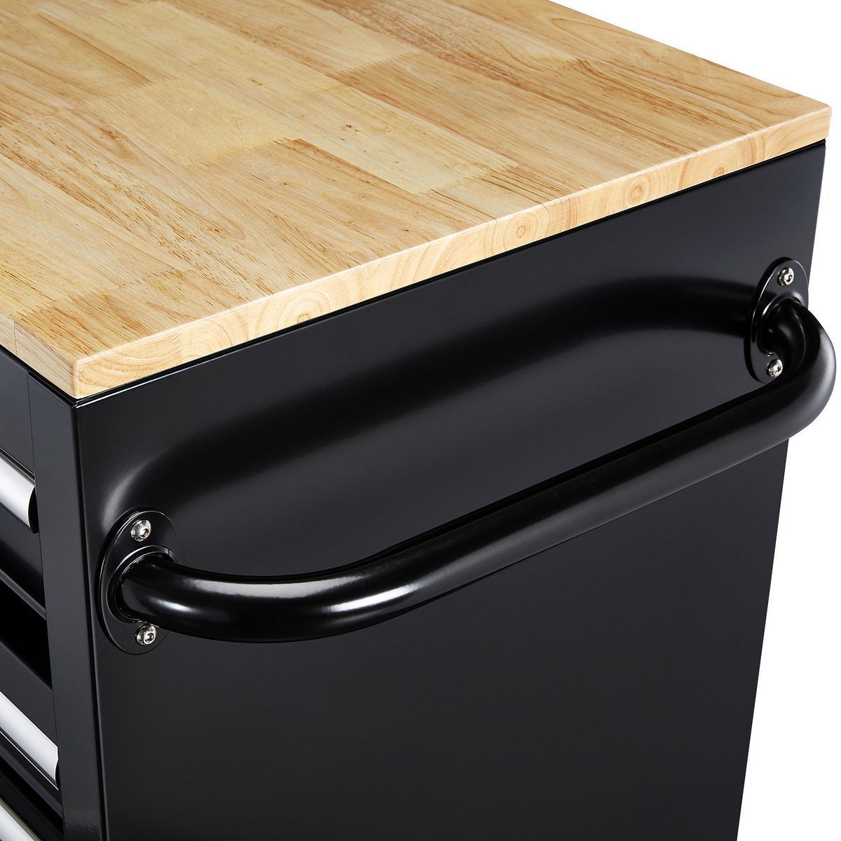 Black 9-Drawer Mobile Storage Cabinet with Solid Wood Top F272096