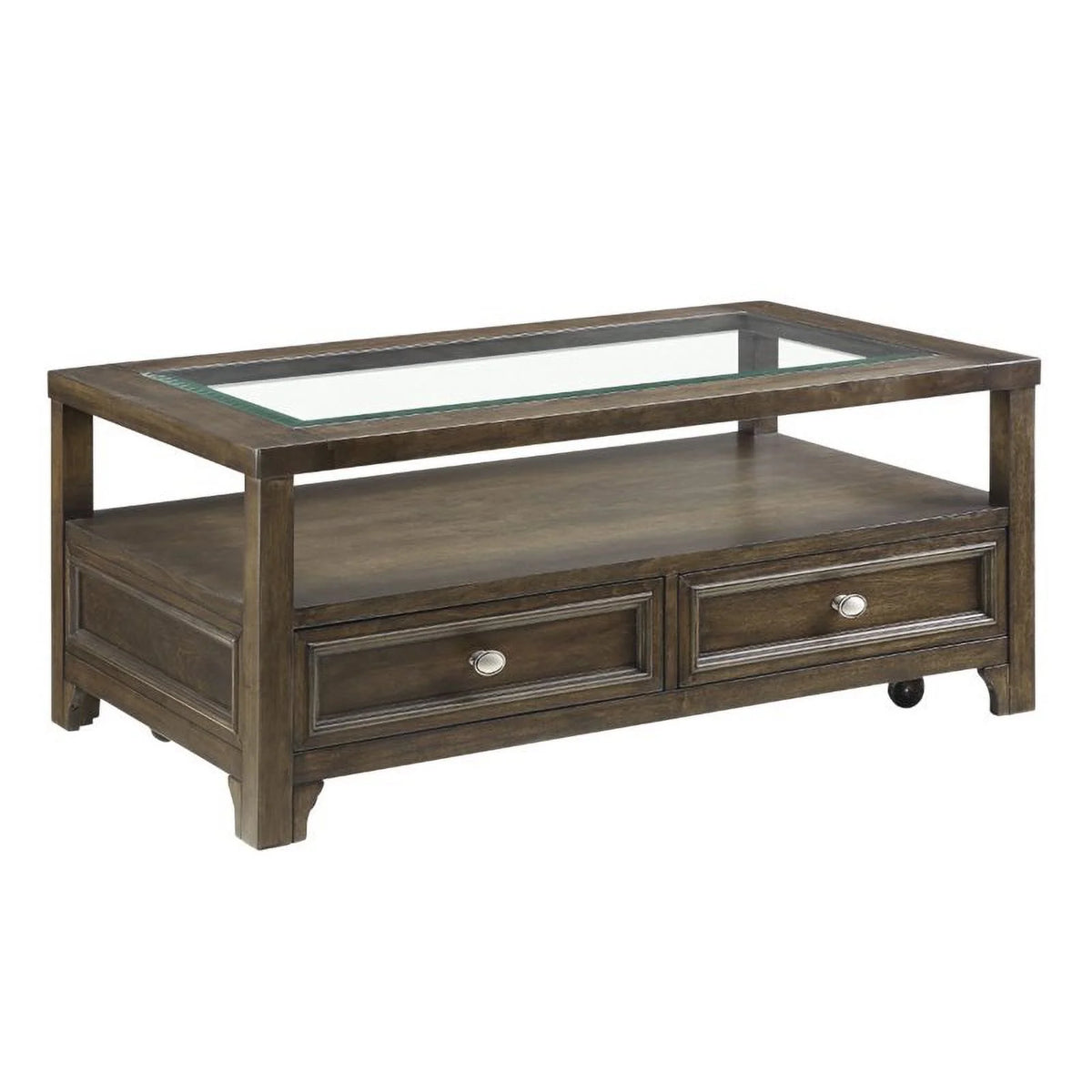 Wood 2 Drawer Coffee Table M5014