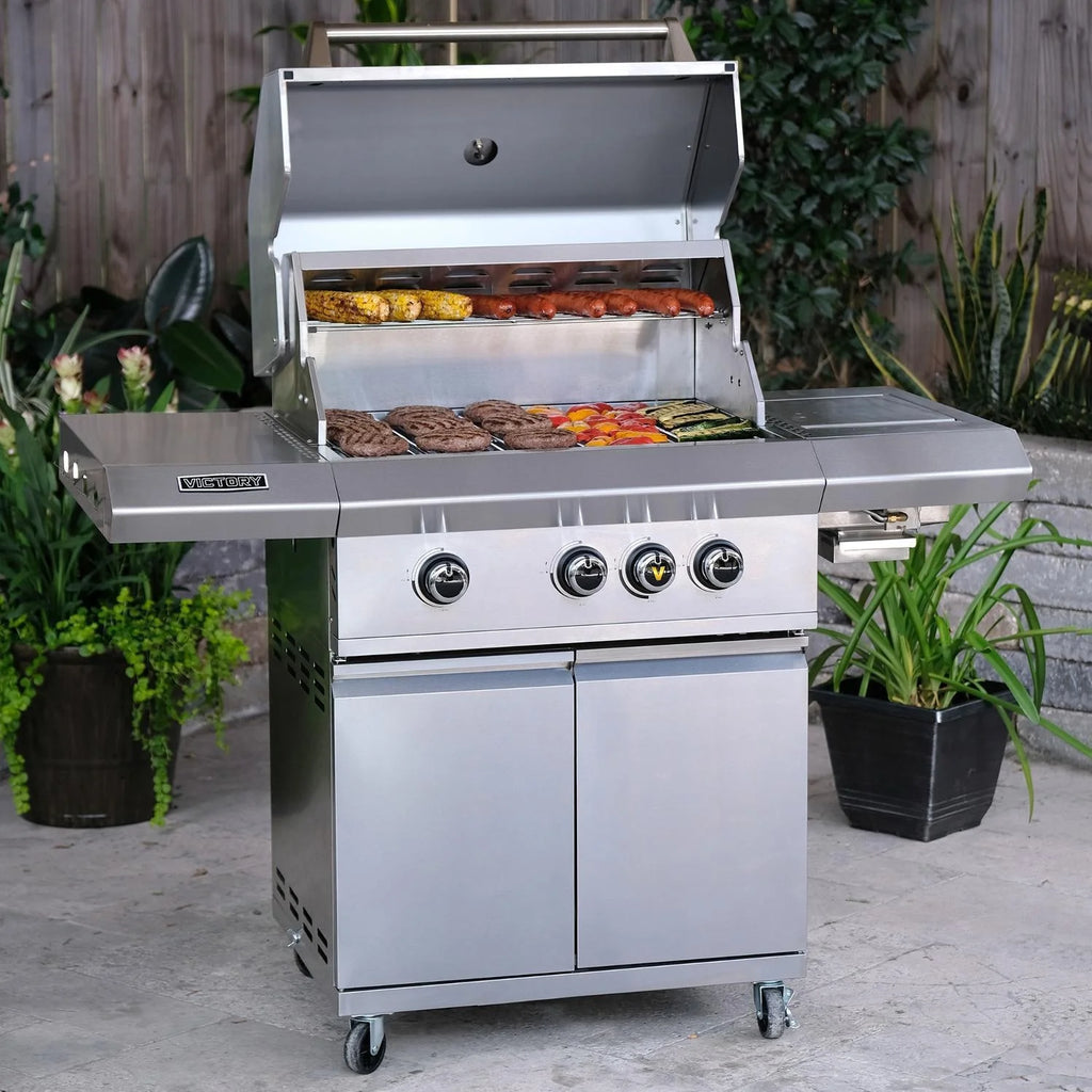 3-Burner Propane Gas Grill with Infrared Side Burner T133904