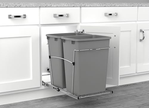 Double Pullout Trash Can 35 Qt Black G23942