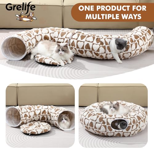 Cat Tunnel Bed with Plush Cushion N275098