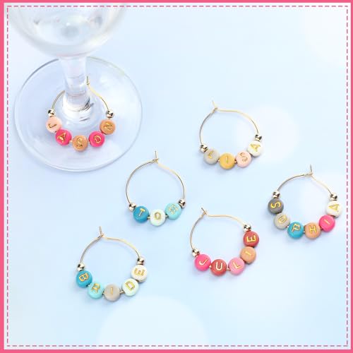 50 Set Wine Glass Charms with Beads and Hoops G969104