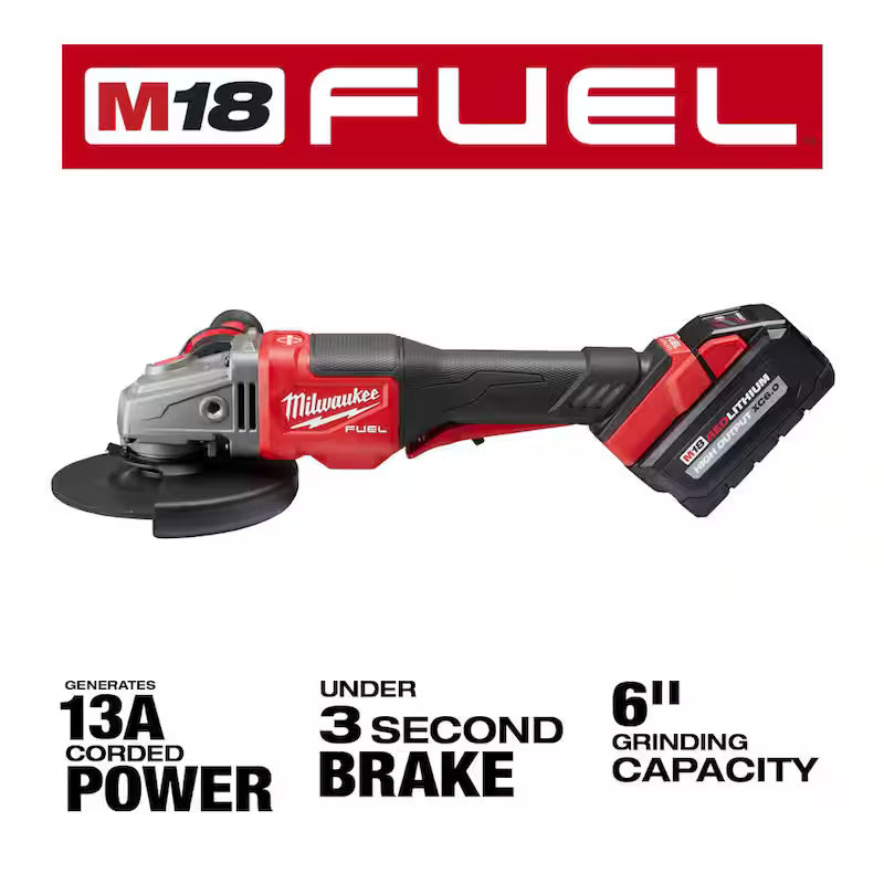 18V Lithium-Ion Brushless Cordless 4-1/2 in./6 in. Grinder Kit with Two 6.0 Ah Battery D773