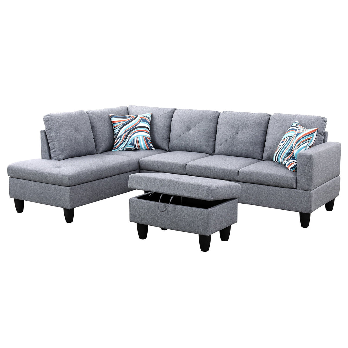 Linen L-Shape Sectional Sofa H930