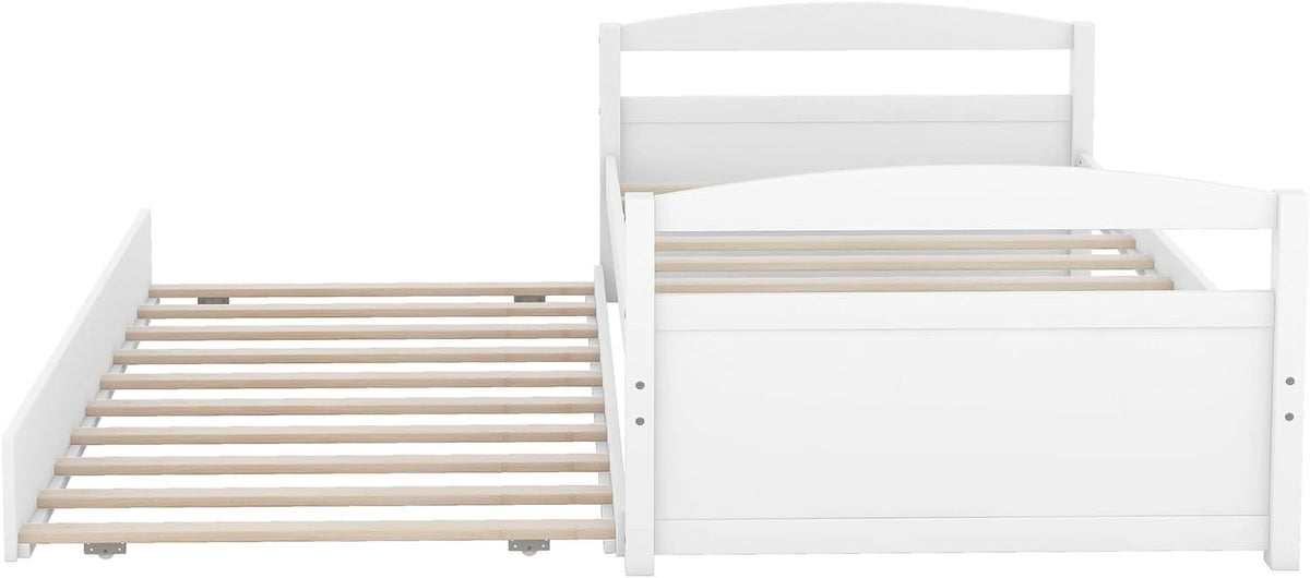 White Wood Daybed With Trundle O564