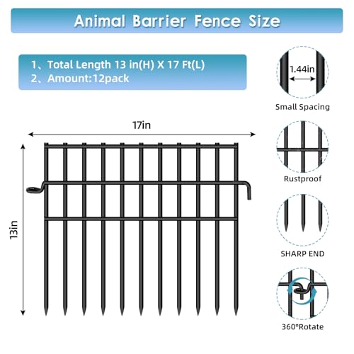 37ft x 13in Rustproof Metal Wire Garden Animal Barrier Fence, 26 Pack I57163