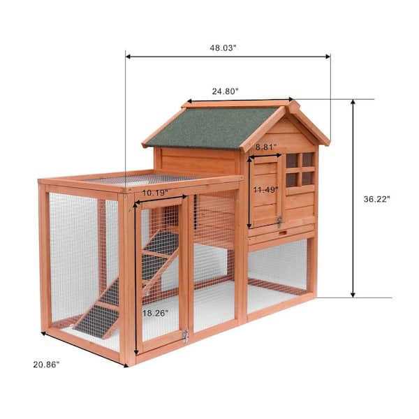 Wooden Chicken Coop with Run J471699