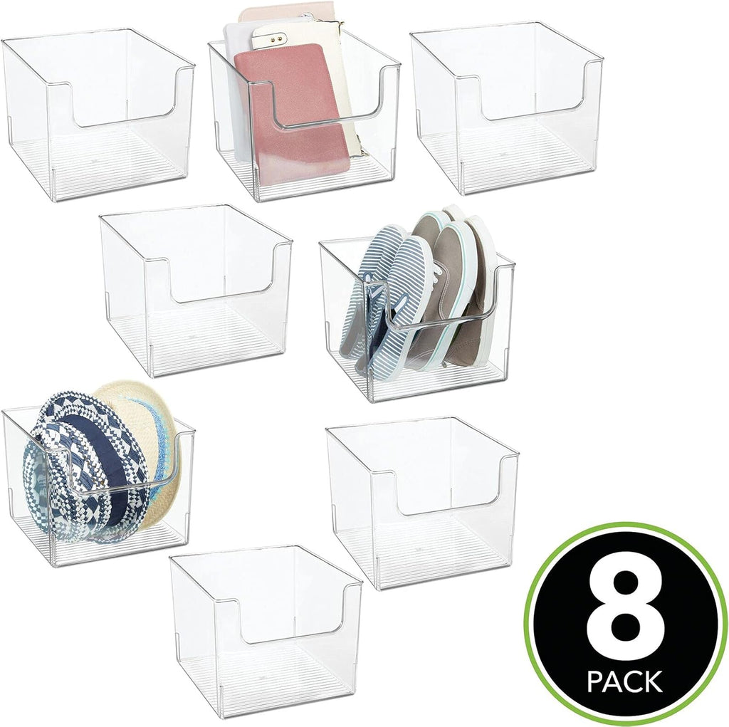 Clear Plastic Storage Basket Bin 8 Pack I73077