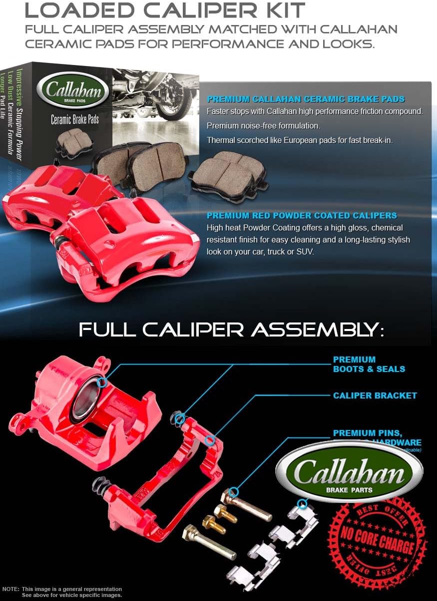 Rear Caliper Pair with Ceramic Brake Pads and Hardware Kit C94638