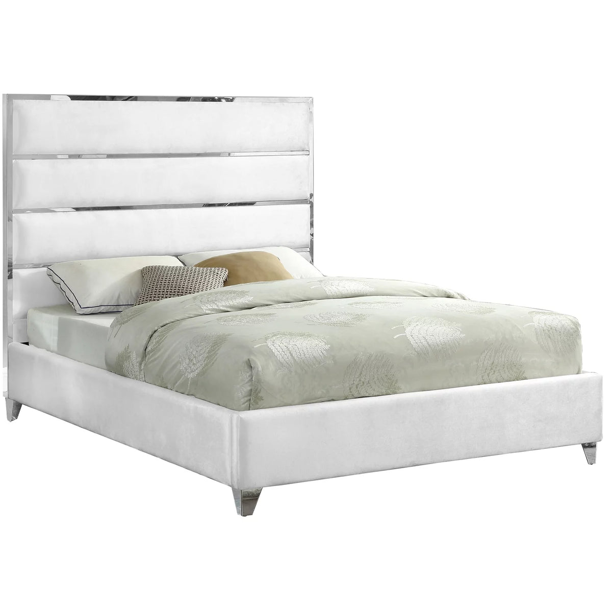 White Velvet Full Bed J834011
