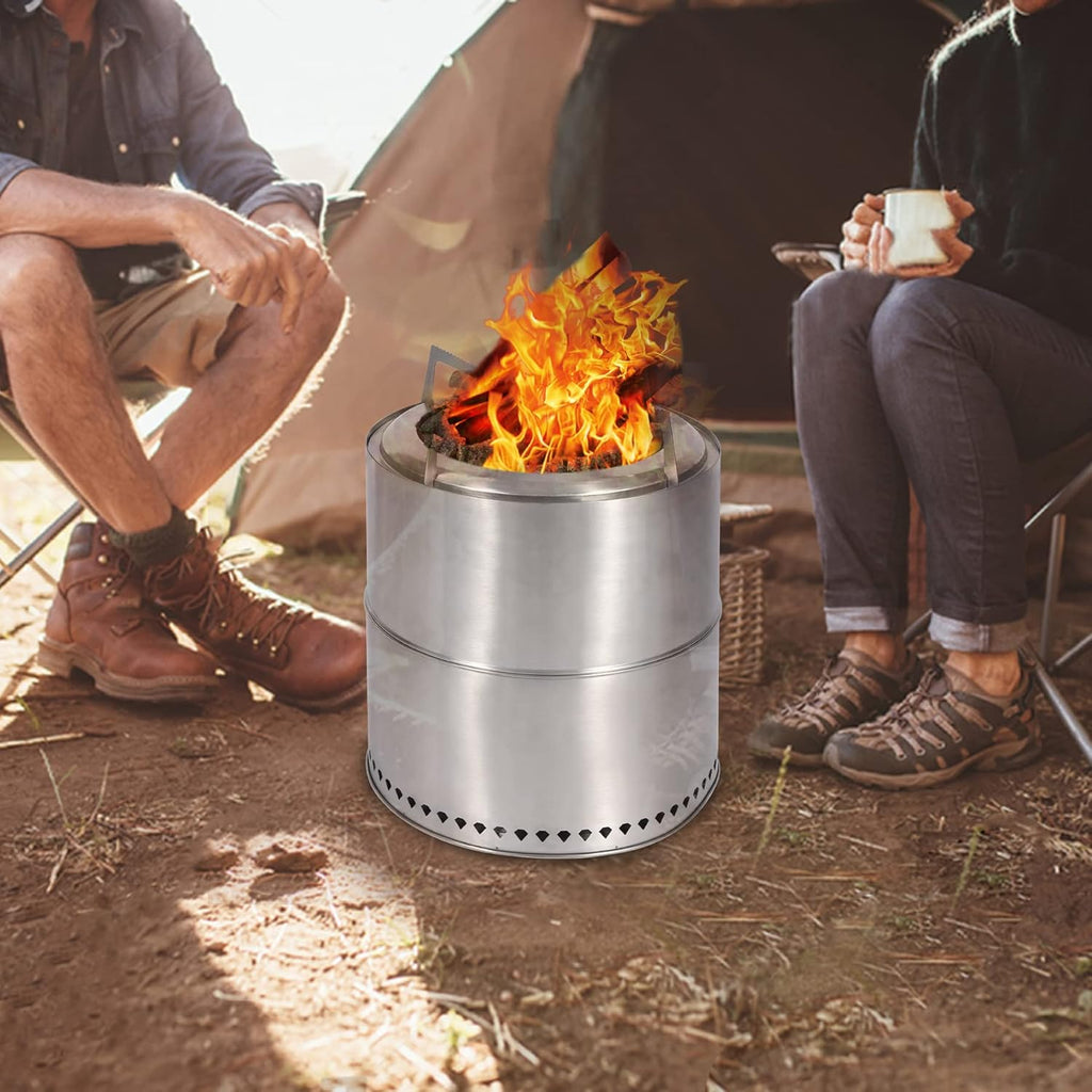 16” Stainless Steel Wood Burning Fire Pit with Grill W155890