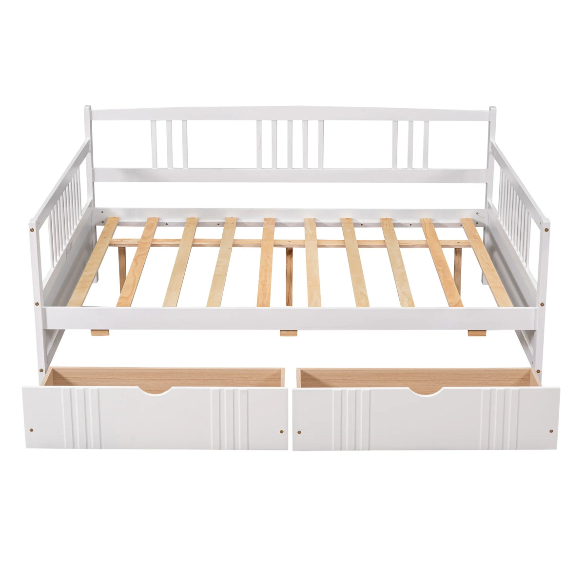 White Full Size Wood Daybed with Two Storage Drawers J772032