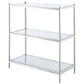 Three-Tier Bookcase in Clear Glass and Chrome A574