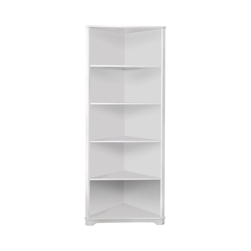 White 5 Tier Corner Bookshelf Z77169