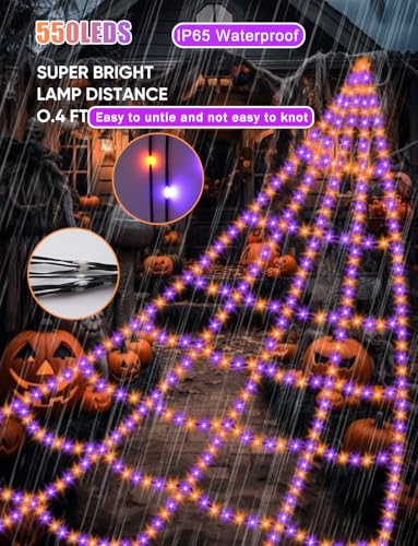Halloween Decorations Lights with 4ft Spider, 8 Modes, Waterproof R16620