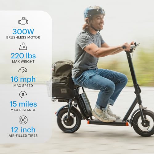 Foldable Electric Scooter with 300W Motor, 12” Tires, 15 Mile Range S999559