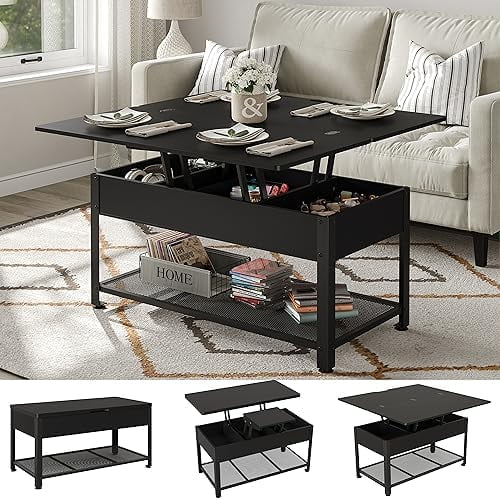 Lift Top Coffee Table with Hidden Compartment N65856