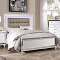 Contemporary White Wood Queen Bed Y63757