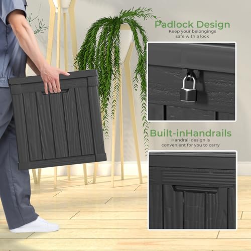 100 Gallon Black Resin Outdoor Storage Box H505